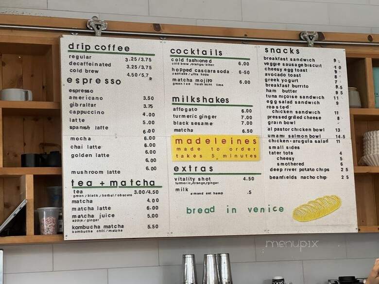 Superba Snacks + Coffee - Pasadena, CA menu_pic