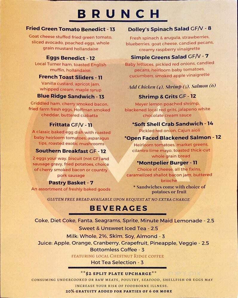 Montpelier Restaurant & Bar - Harrisonburg, VA menu_pic