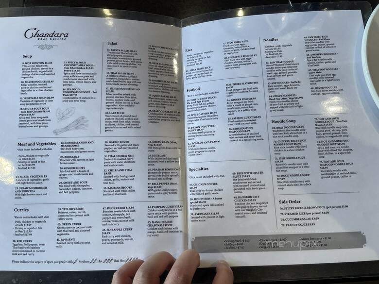 Chandara Thai - Grass Valley, CA menu_pic
