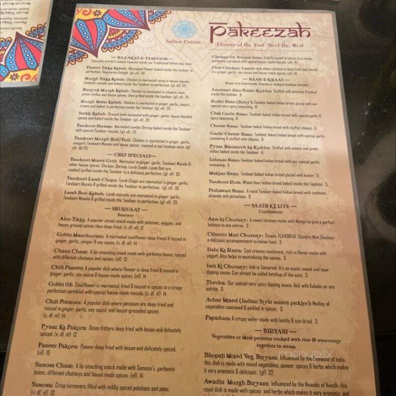 Pakeezah Authentic Indian Cuisine - Bozeman, MT menu_pic