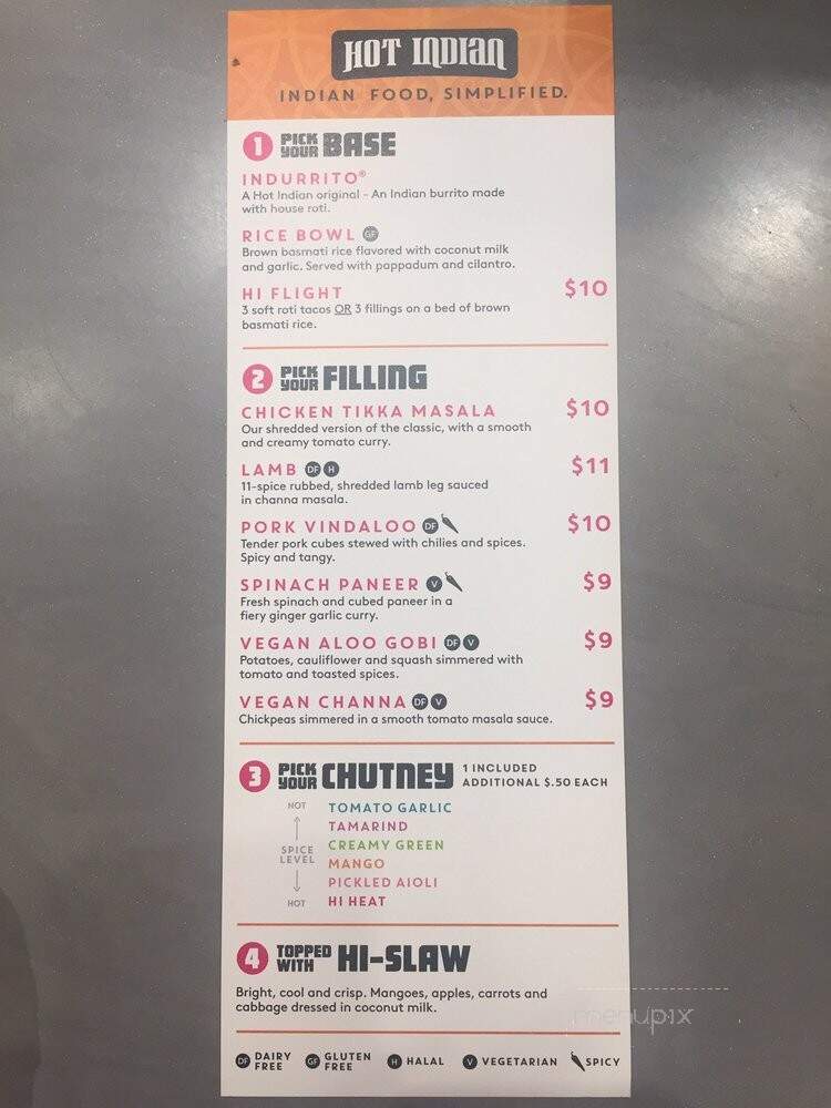 Hot Indian - Bloomington, MN menu_pic
