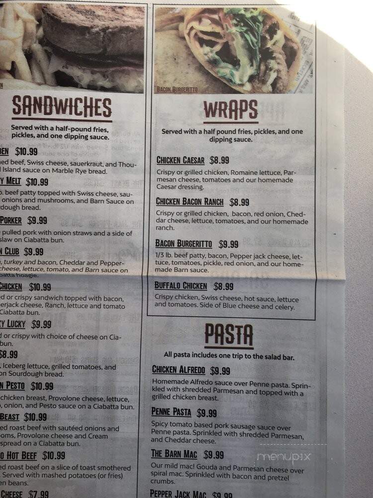 Burger Barn - Ashland, WI menu_pic