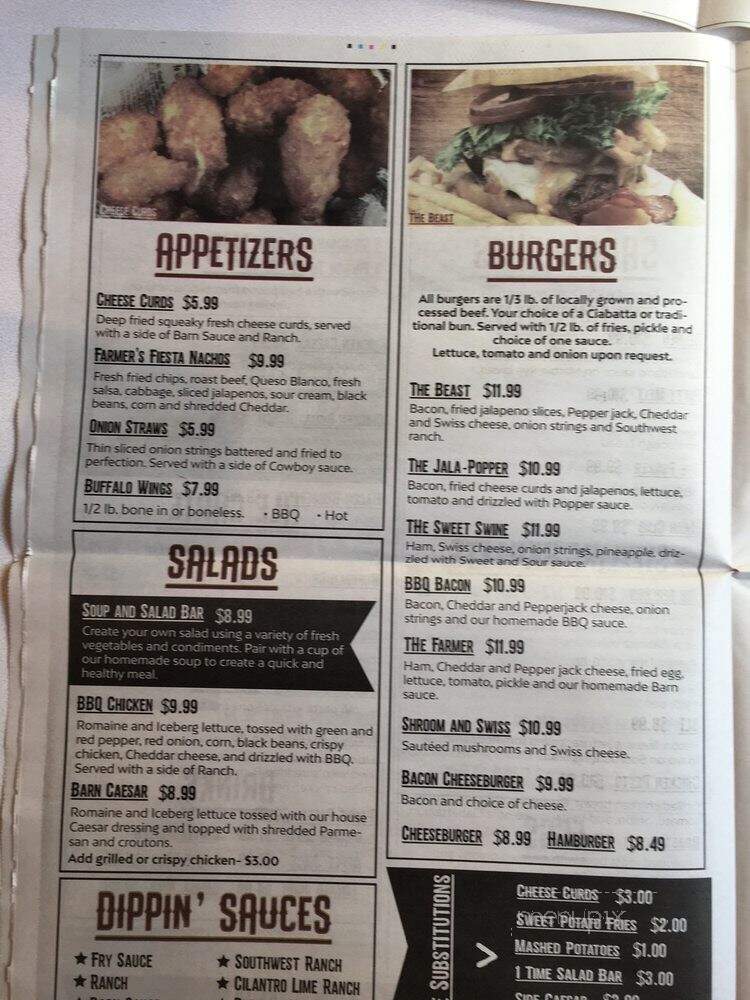 Burger Barn - Ashland, WI menu_pic