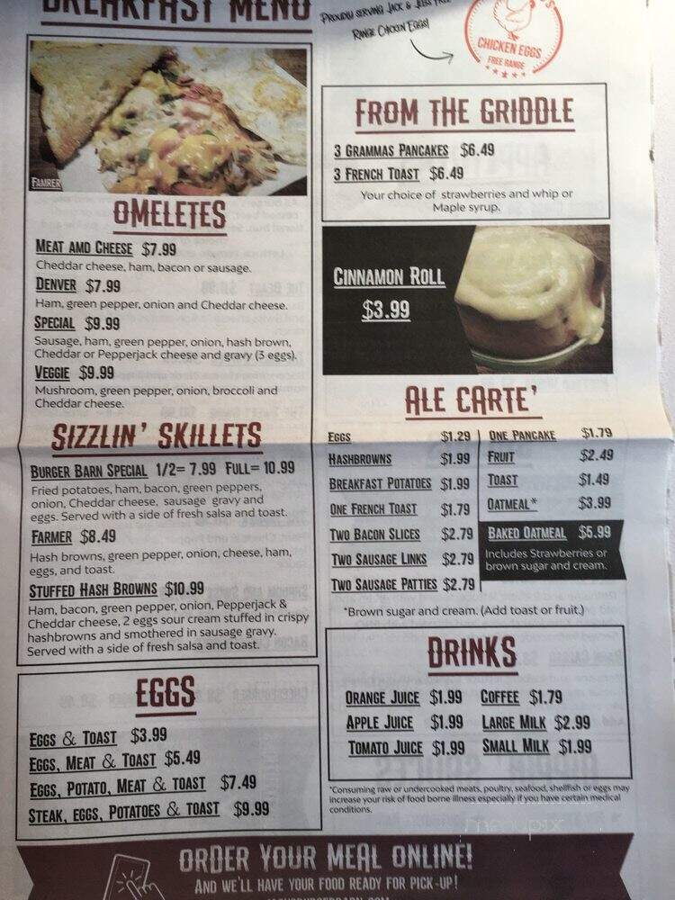 Burger Barn - Ashland, WI menu_pic