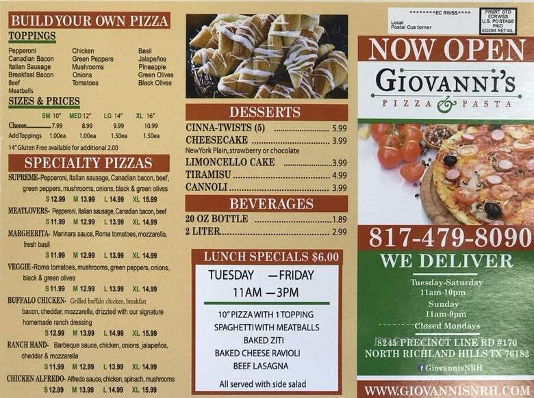 Giovanni's Pizza N Pasta - North Richland Hills, TX