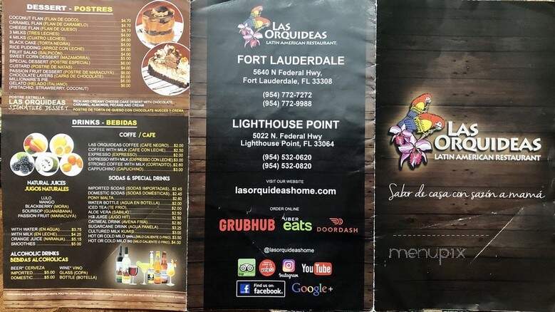 Las Orquideas Restaurant Pompano - Pompano Beach, FL menu_pic