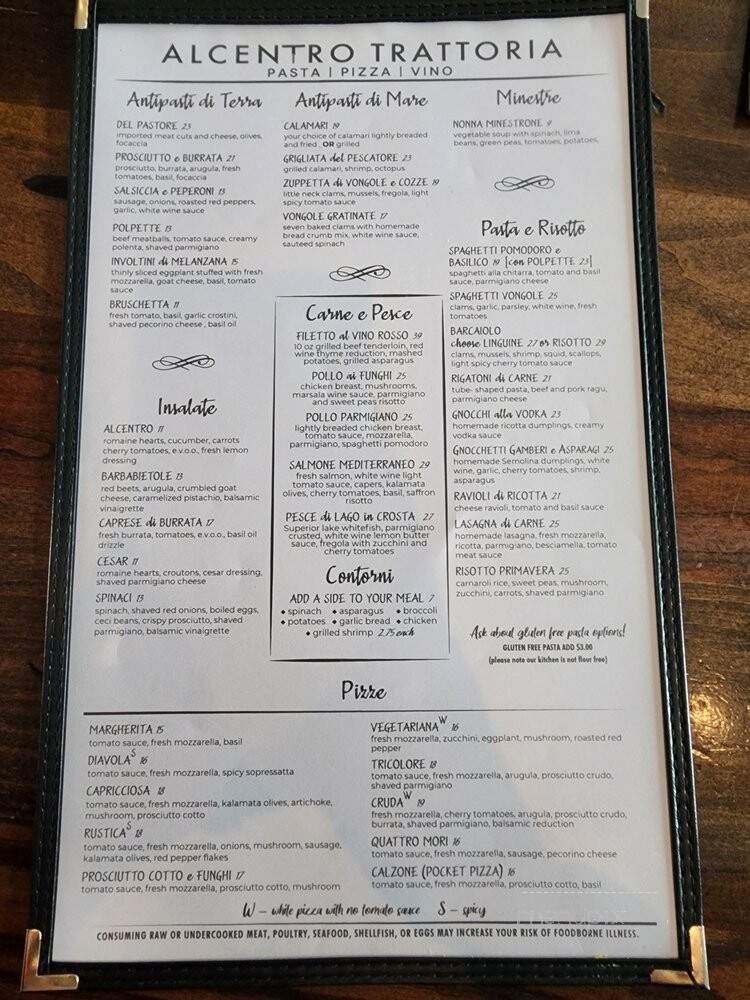 Alcentro Tratorria - Bloomingdale, IL menu_pic