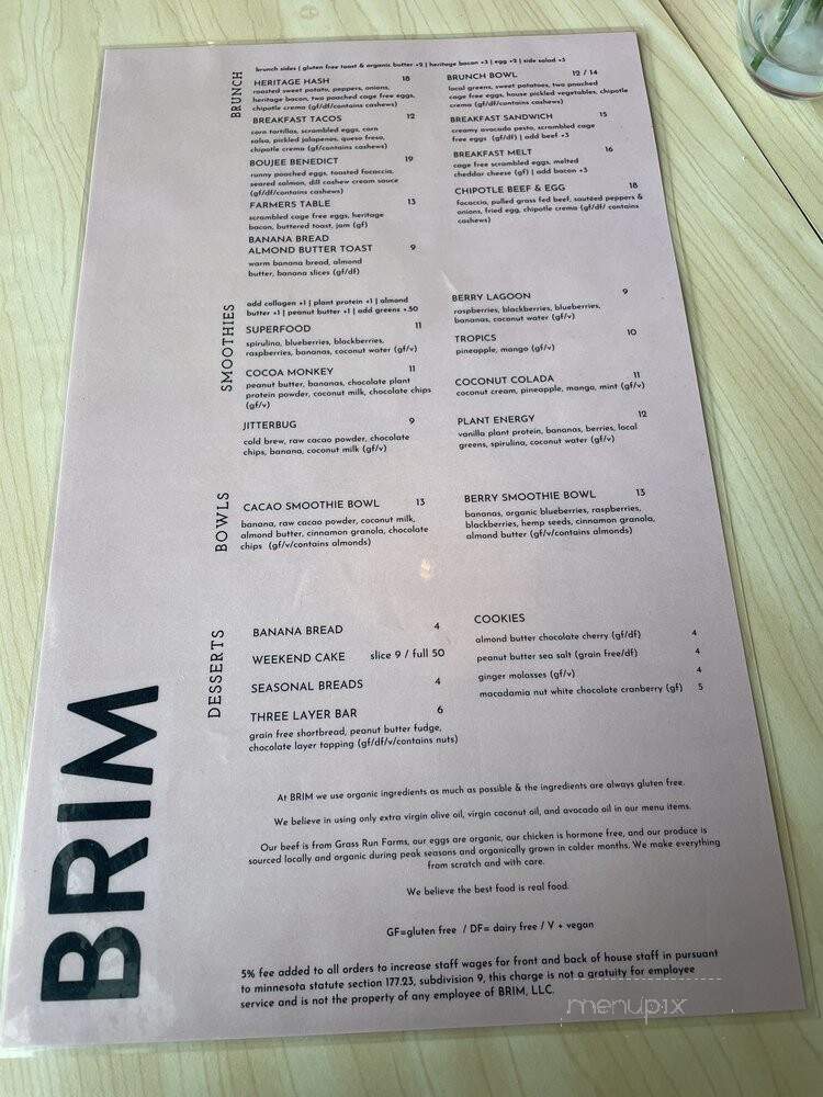 Brim - Minneapolis, MN menu_pic