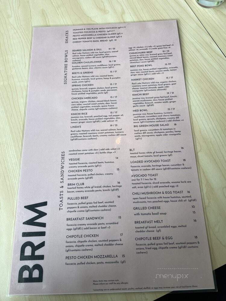 Brim - Minneapolis, MN menu_pic