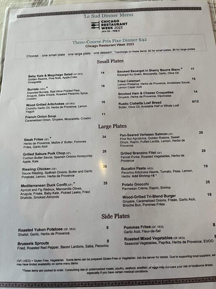 Le Sud - Chicago, IL menu_pic