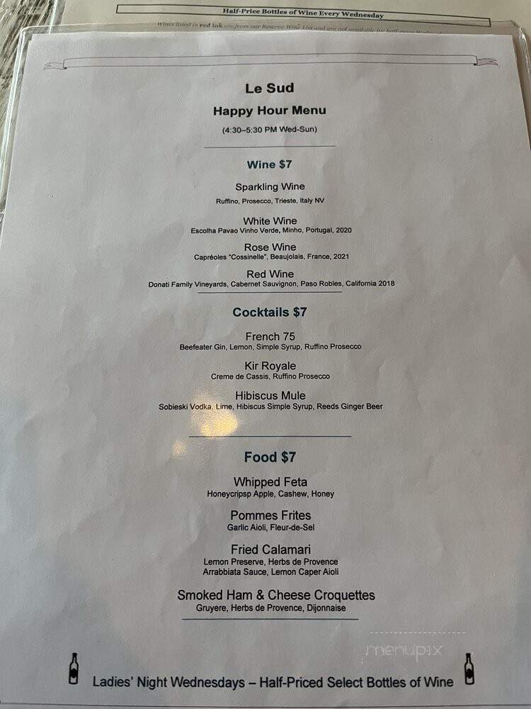 Le Sud - Chicago, IL menu_pic