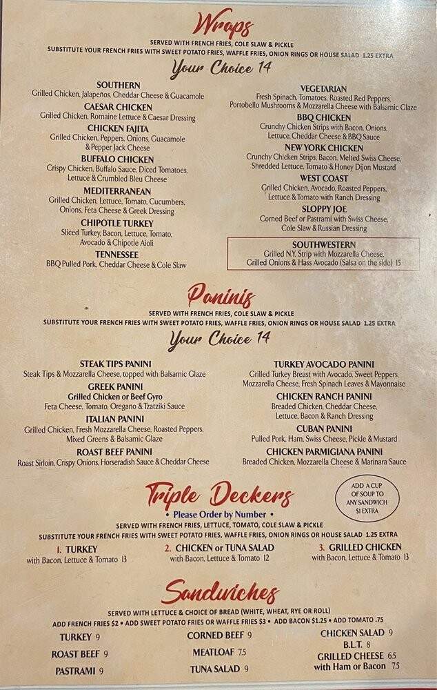 D-lux Diner - Wallkill, NY menu_pic