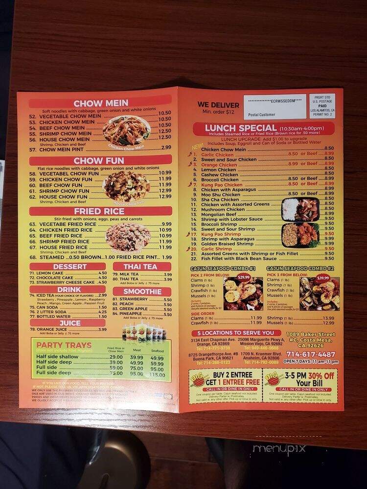 Big Chopsticks - Costa Mesa, CA menu_pic