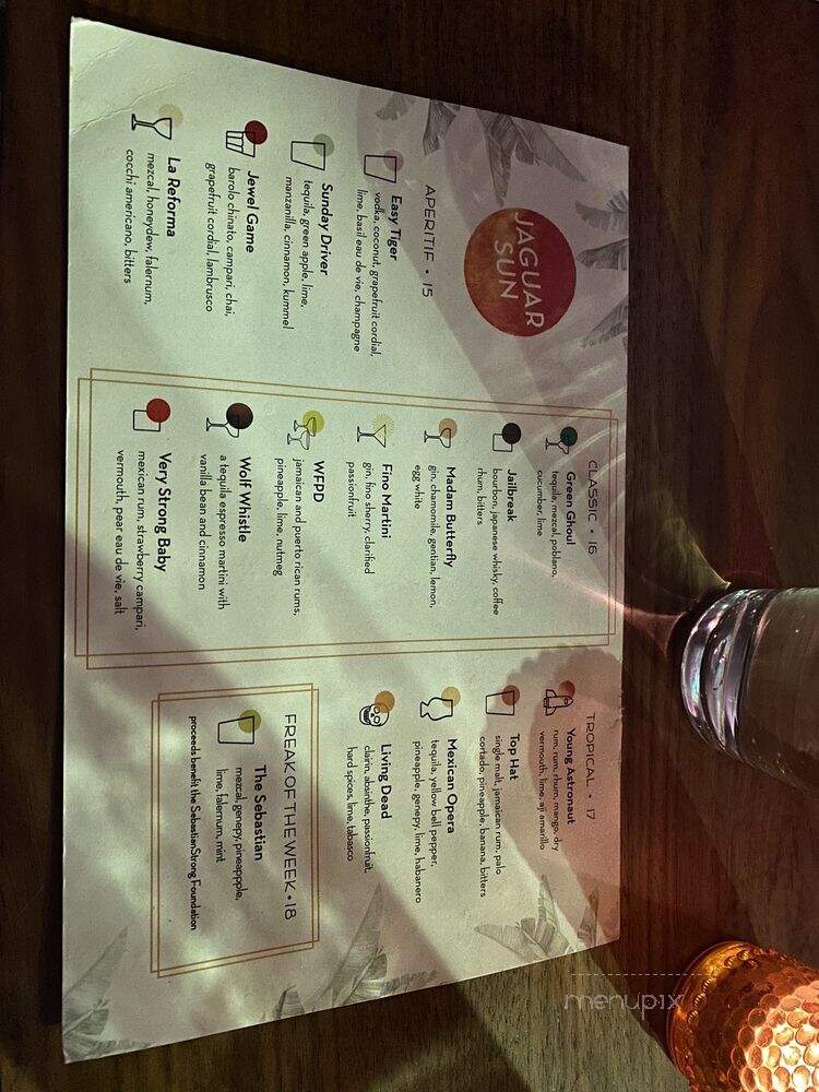 Jaguar Sun - Miami, FL menu_pic