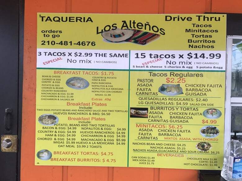Taqueria Los Altenos - San Antonio, TX menu_pic