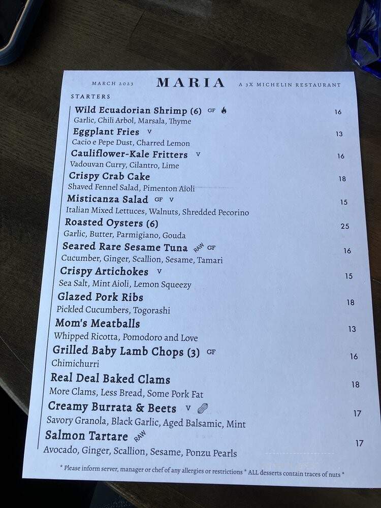 Maria - New Rochelle, NY menu_pic