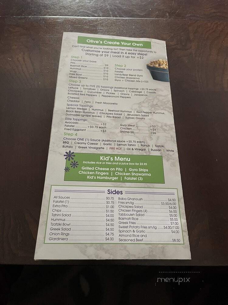 Olive Falafel and Deli - Middletown, NY menu_pic