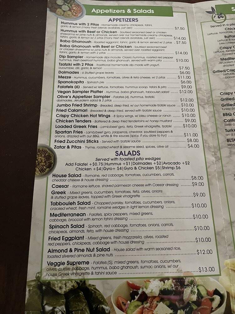 Olive Falafel and Deli - Middletown, NY menu_pic