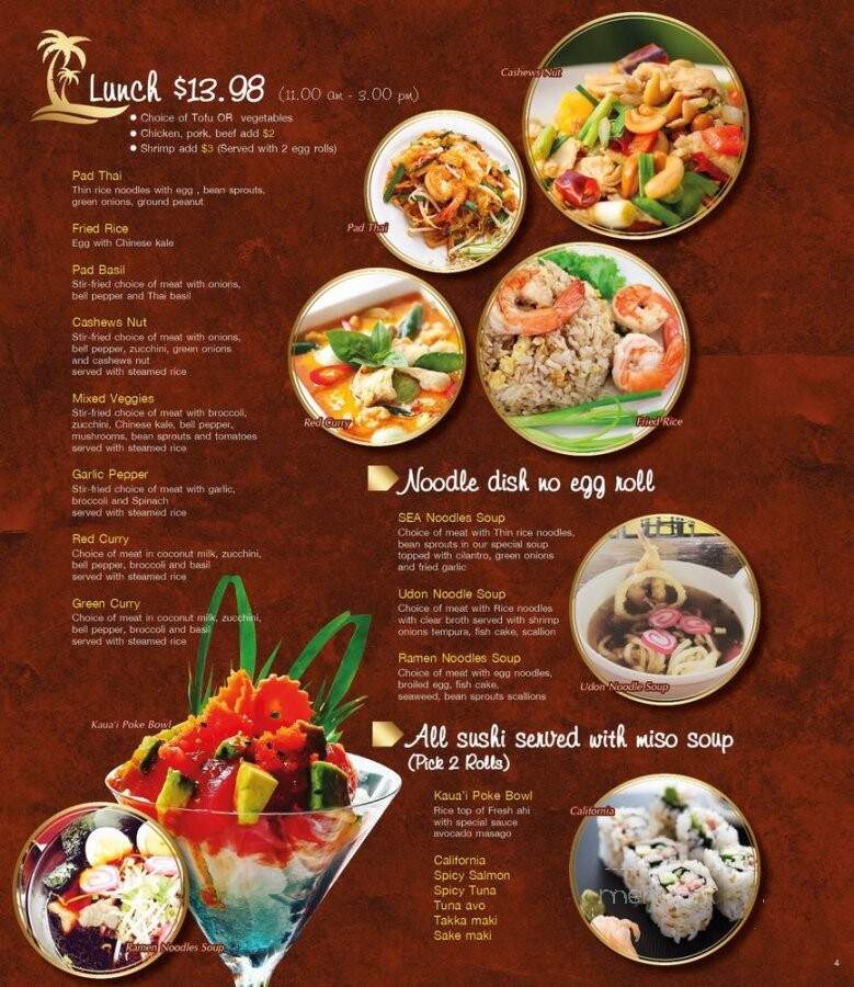 South East Asia Kaua'i - Lihue, HI menu_pic