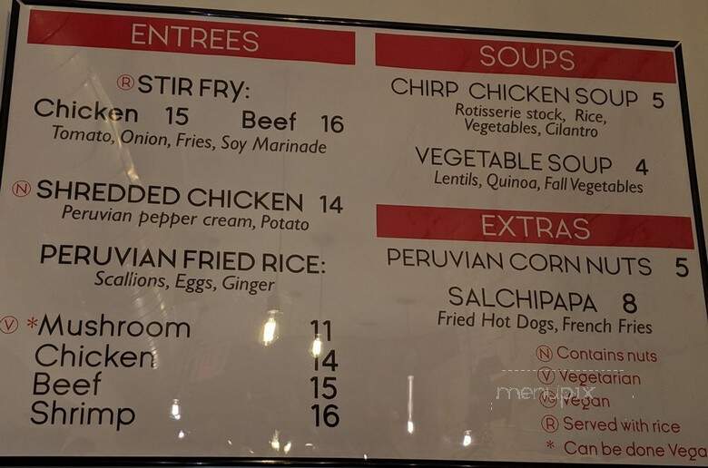 Chirp - New York, NY menu_pic