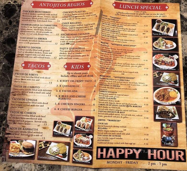 Cabritos Los Cavazos Restaurant & Cantina - Dallas, TX menu_pic