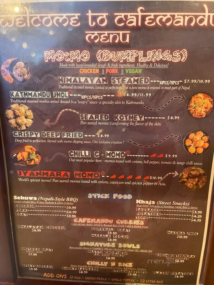 Cafemandu Flavors Of Nepal - Irving, TX menu_pic