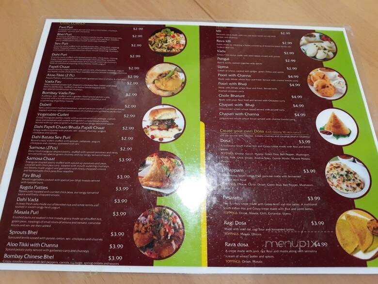 Chaat 'N' Dosa Indian Cafe - Plano, TX menu_pic