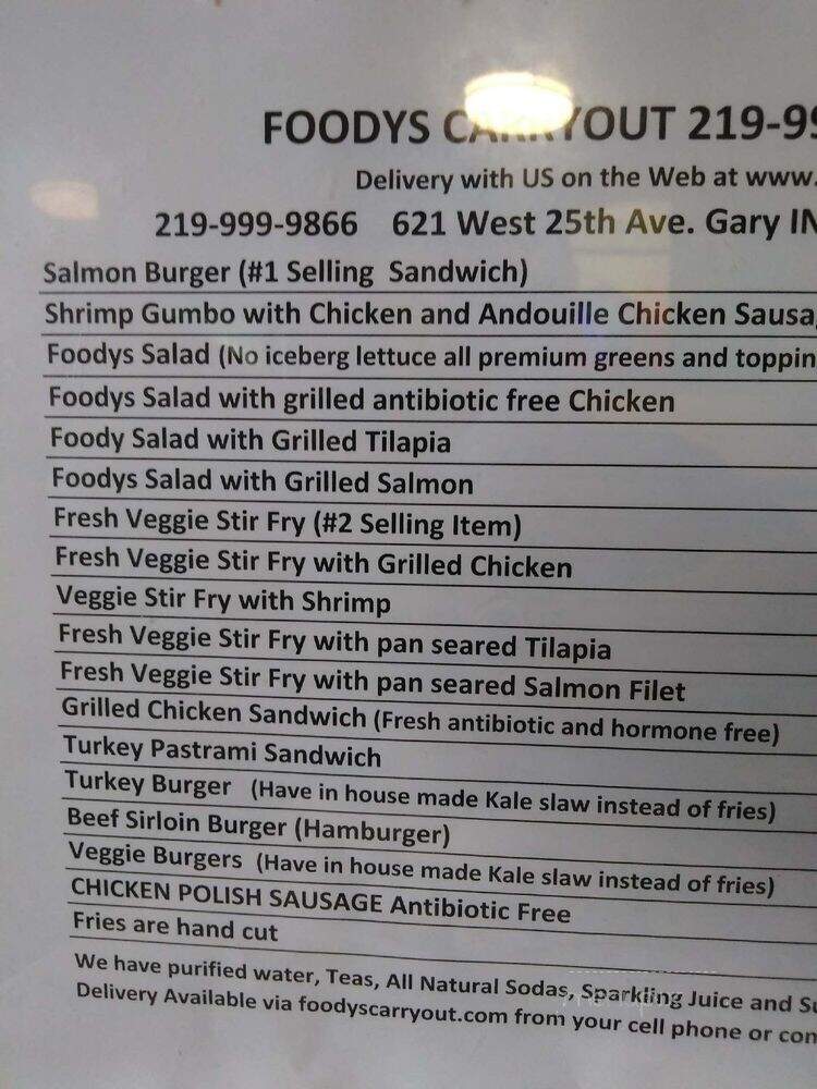 Foody's - Gary, IN menu_pic