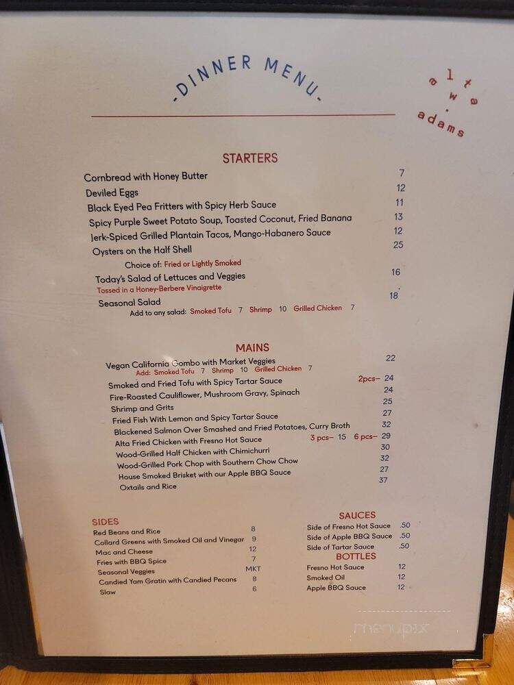 Alta West Adams - Los Angeles, CA menu_pic