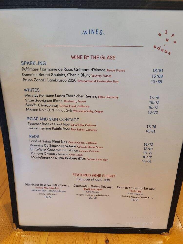 Alta West Adams - Los Angeles, CA menu_pic