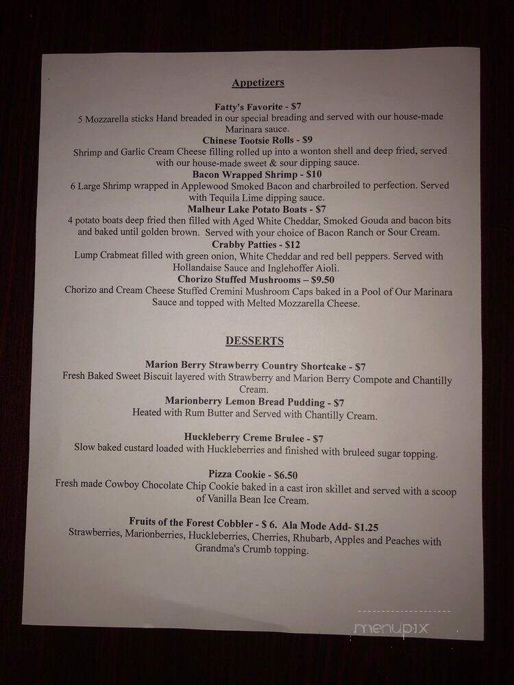 Boomer's Place - Hines, OR menu_pic