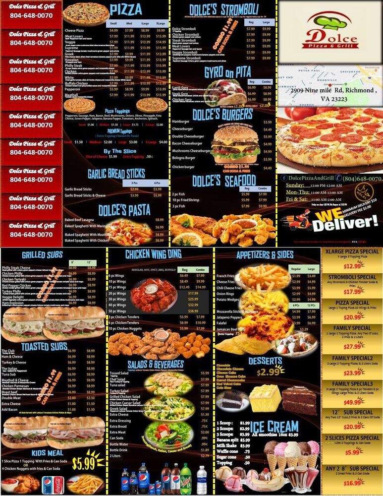 Dolce Pizza & Grill - Richmond, VA menu_pic