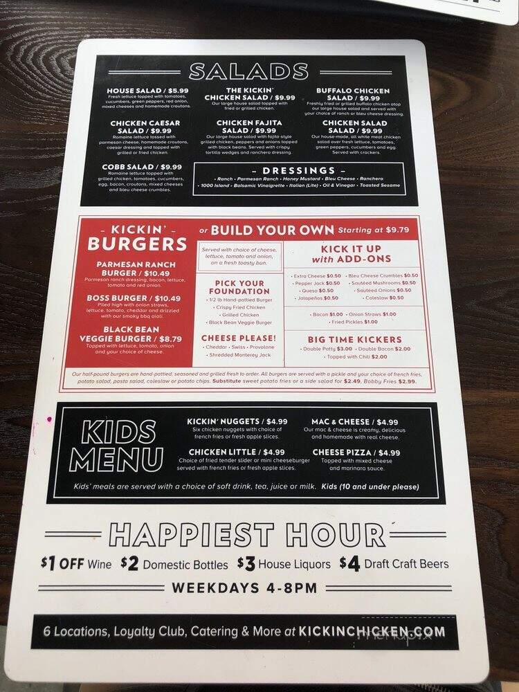 Kickin Chicken - Summerville, SC menu_pic
