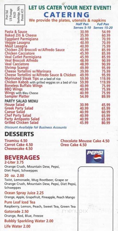 Mondoz Pizzeria - Providence, RI menu_pic