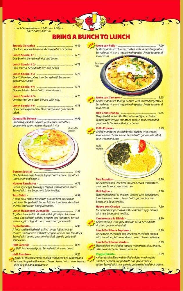 Habaneros - Clinton, TN menu_pic