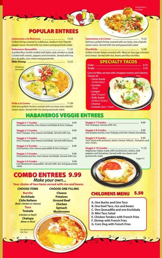Habaneros - Clinton, TN menu_pic