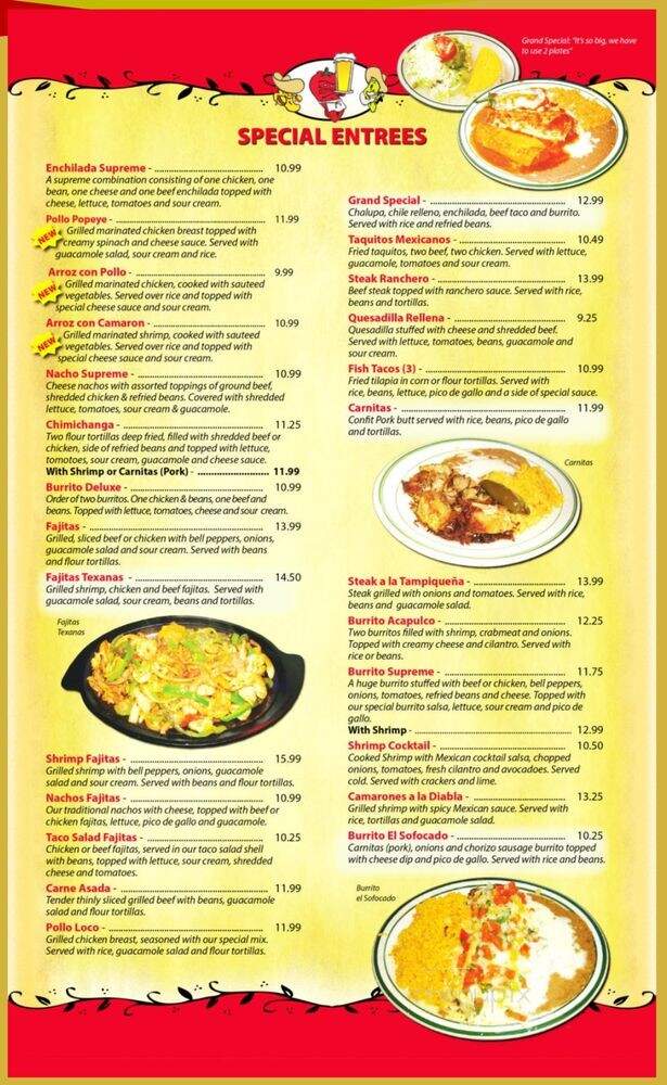 Habaneros - Clinton, TN menu_pic
