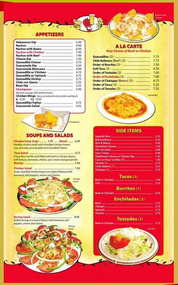 Habaneros - Clinton, TN menu_pic