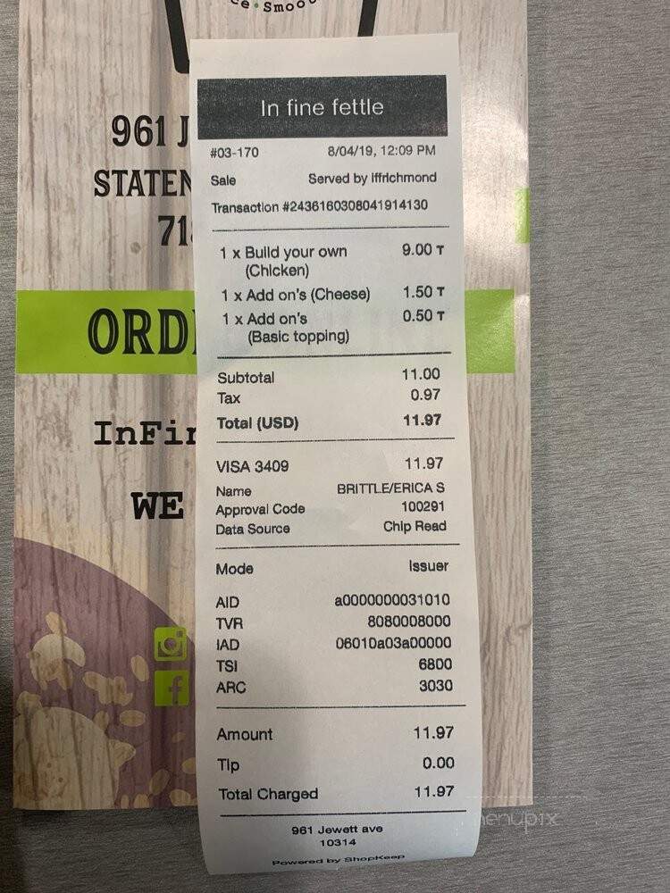 In Fine Fettle - Staten Island, NY menu_pic