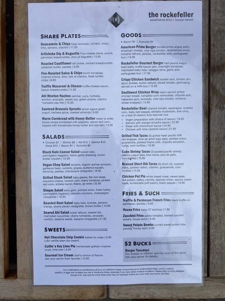 The Rockefeller - Redondo Beach, CA menu_pic