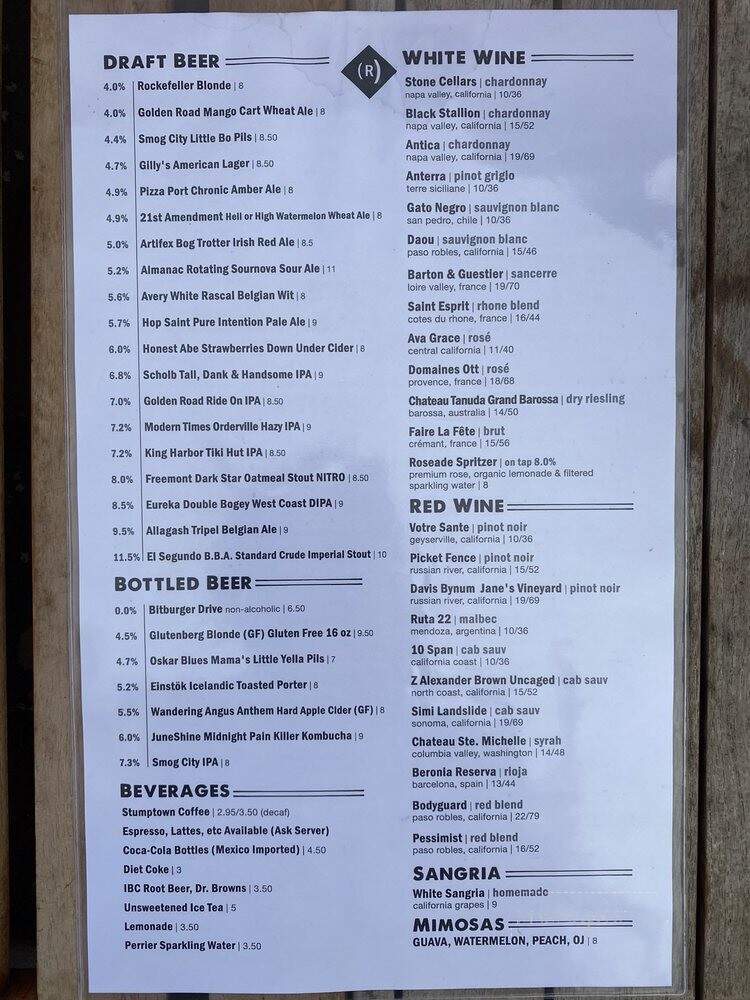 The Rockefeller - Redondo Beach, CA menu_pic