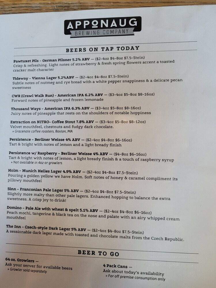 Apponaug Brewing Company - Warwick, RI menu_pic
