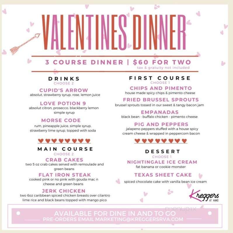 Kreggers at Hand - Richmond, VA menu_pic