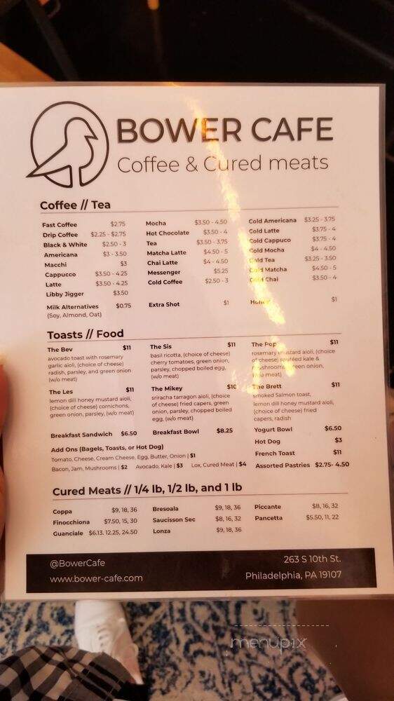 Bower Cafe - Philadelphia, PA menu_pic