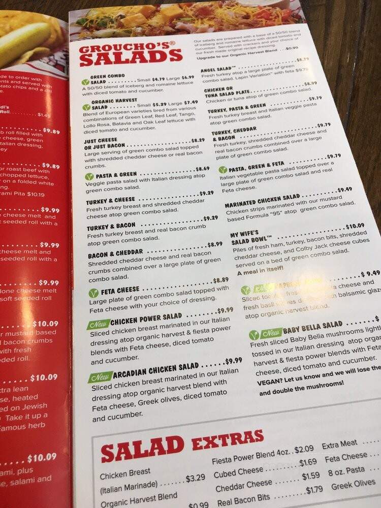 Groucho's Deli - Charlotte, NC menu_pic