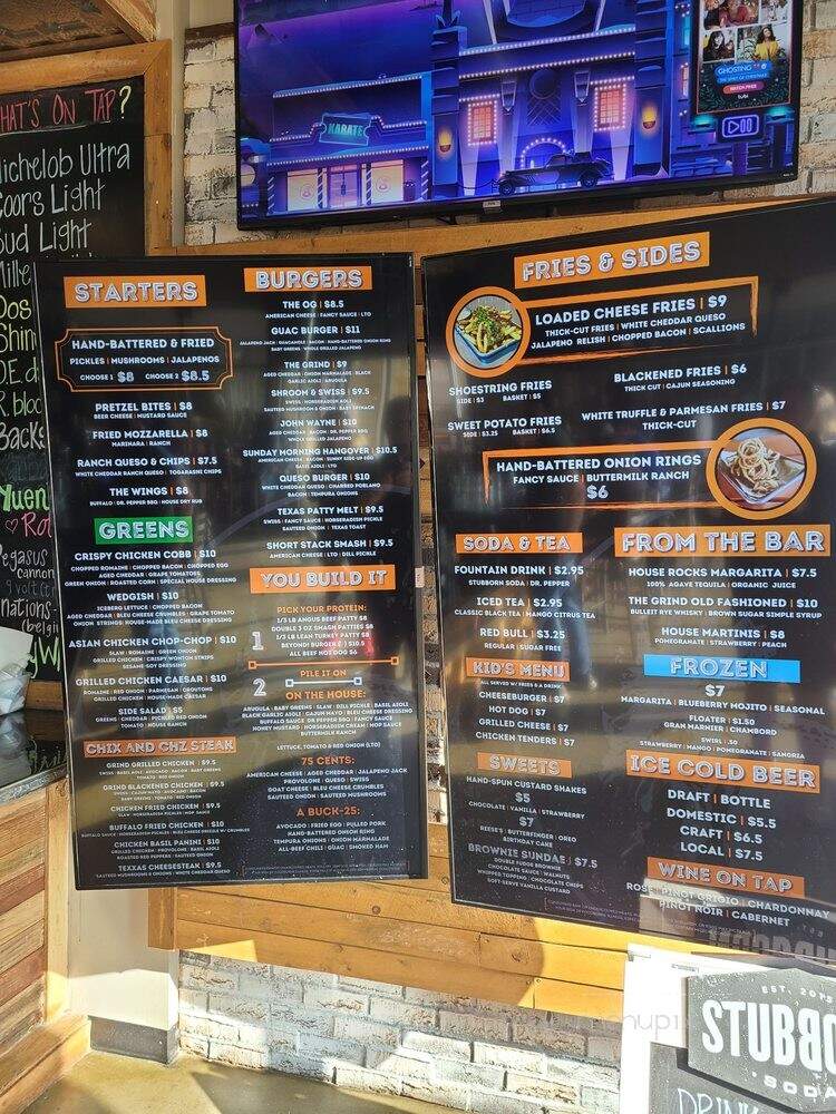 The Grind Burger Bar & Tap Room - McKinney, TX menu_pic