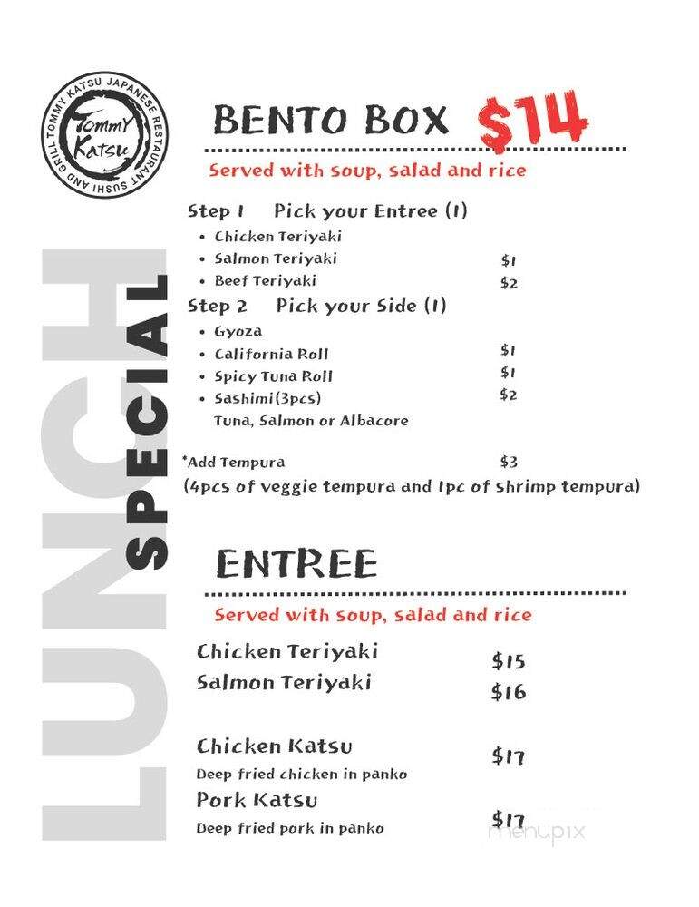 Tommy Katsu - Livermore, CA menu_pic