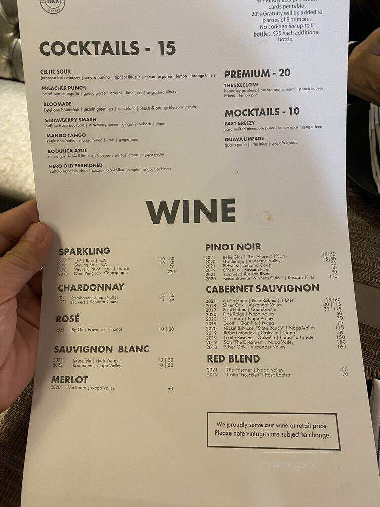 Hero Ranch Kitchen - Saratoga, CA menu_pic