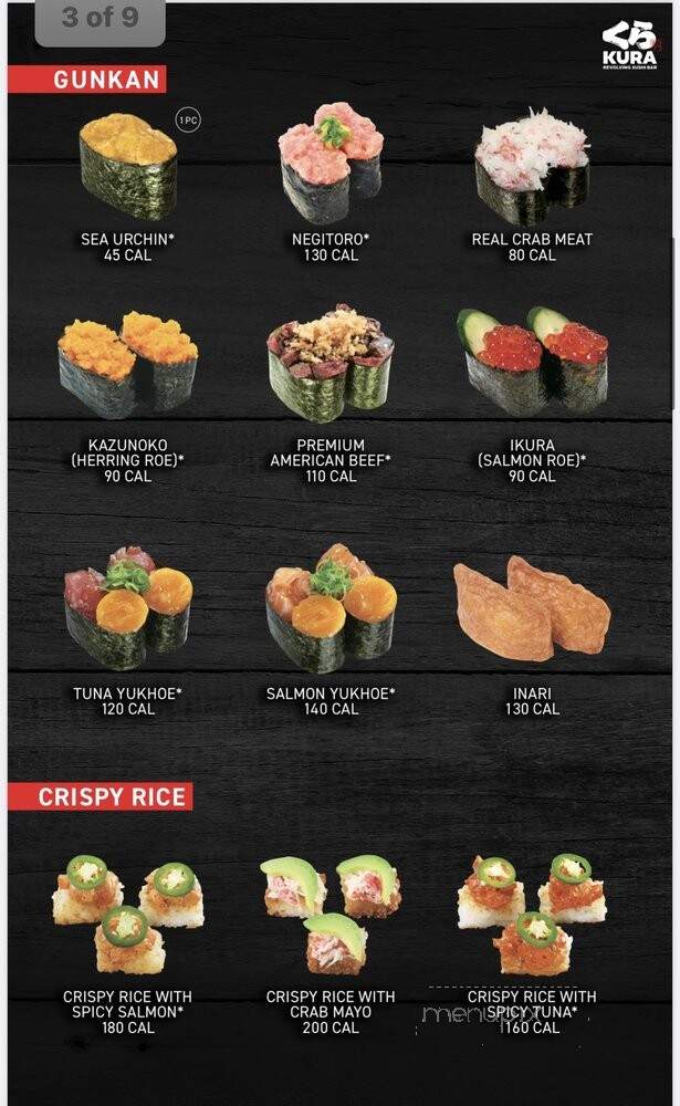 Kura Revolving Sushi Bar - Cerritos, CA menu_pic