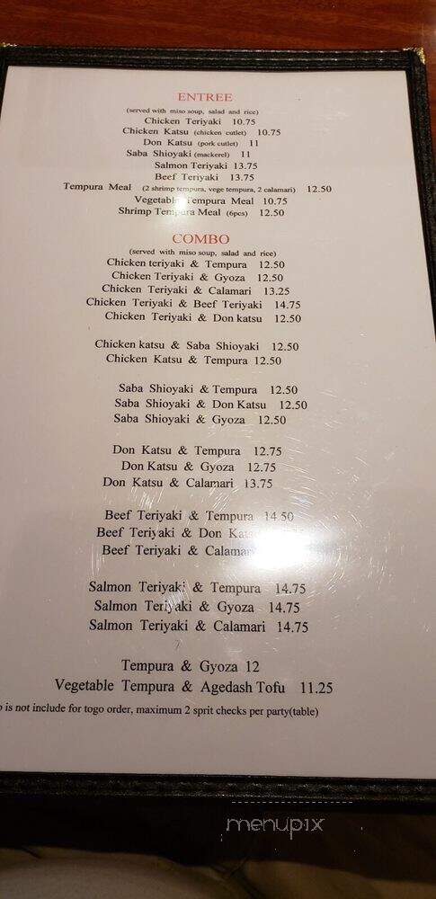 Kai Japanese Restaurant - San Jose, CA menu_pic